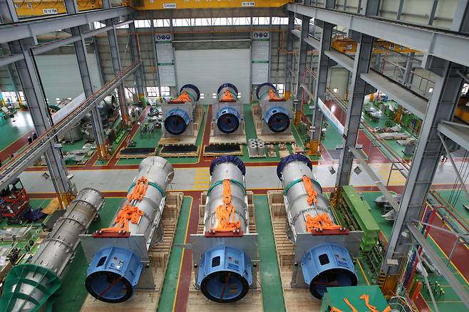 효성굿스프링스가 제작한 아랍에미리트(UAE) 원전용 순환수펌프(CWP)  [효성굿스프링스 제공]