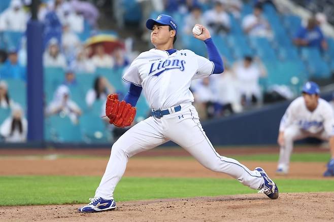 12일 오후 6시30분 대구 삼성라이온즈파크에서 열린 '2025 신한 SOL 뱅크 KBO리그' 삼성 라이온즈와 KIA 타이거즈 경기에서 좌완 이승현이 선발투수로 마운드에 올랐다. <삼성 라이온즈 제공>