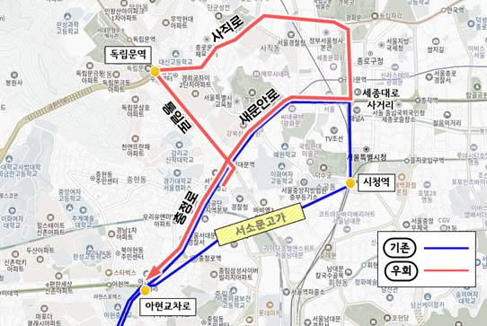 수도권 버스 노선 우회경로. (사진=서울시 제공)