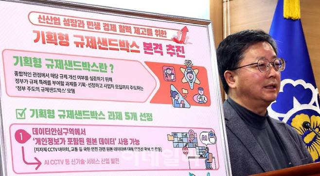 지난 2월 기획형 규제샌드박스 과제 선정 결과 및 추진계획을 설명한 국무조정실(사진=연합뉴스)