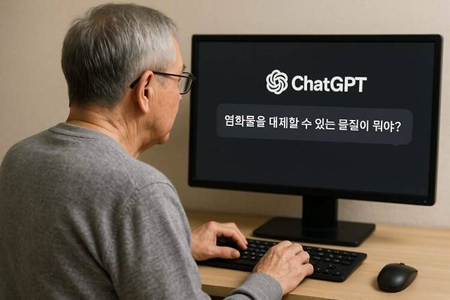 한 60대 남성이 챗Chat에 식단에서 염화물을 대체할 수 있는 물질에 대해 물었고, 염화물을 브롬화물로 대체할 수 있다는 답을 들었다. 3개월 동안 식탁에서 소금 대신 브롬화나트륨을 섭취한 이 남성은 이웃이 자신을 독살하고 있다는 망상에 사로잡혀 응급실에 신고했다. [사진=AI 이용해 생성]