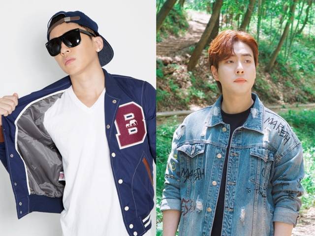 MJ(써니사이드)(왼쪽)와 순순희 지환은 나몰라패밀리가 2007년 발표한 '사랑해요'를 리메이크해 17일 오후 6시 발매한다./로켓탄 컴퍼니·순순희