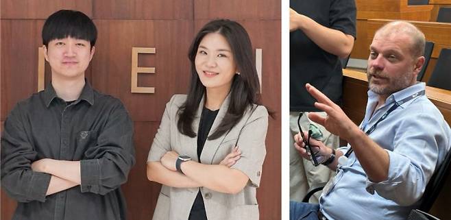 (왼쪽부터) 황준호 GIST 이노코어 연구단 박사, 이은지 교수, 네이선 C. 지안네스키 미국 노스웨스턴대 교수. GIST 제공.