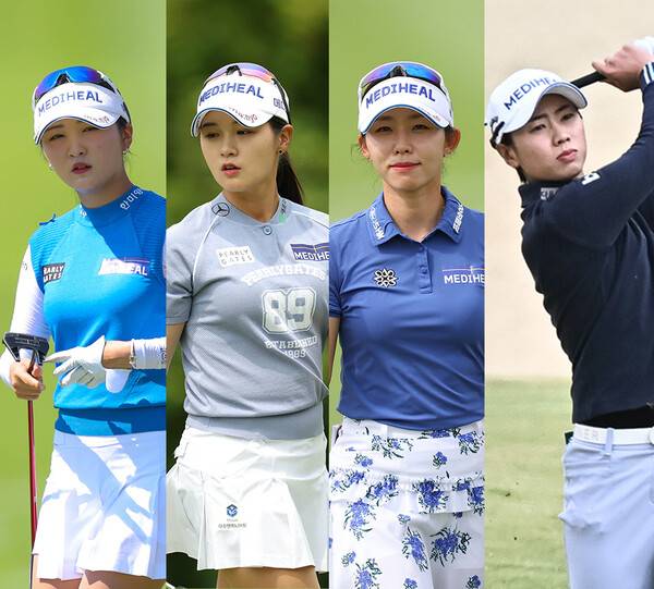 2025년 한국여자프로골프(KLPGA) 투어 메디힐·한국일보 챔피언십에 출전하는 이예원, 박현경, 배소현, 안나린 프로. 사진제공=KLPGA (사진을 무단으로 사용하지 마십시오)