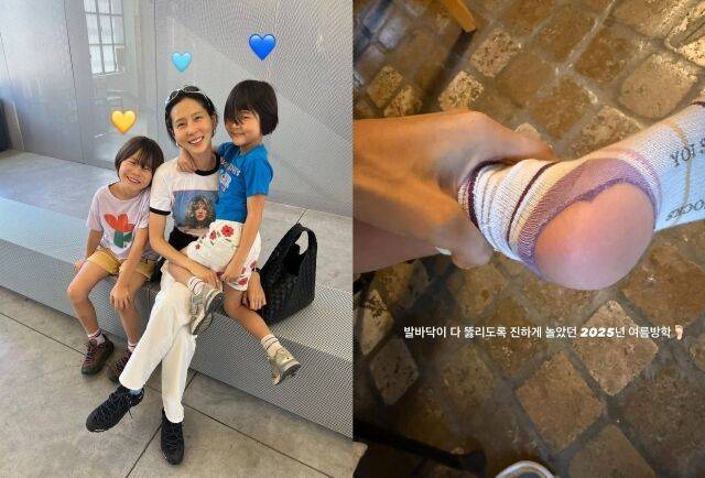 방송인 김나영이 두 아들과 함께 이탈리아 여행 인증샷을 올렸다. /김나영 소셜미디어