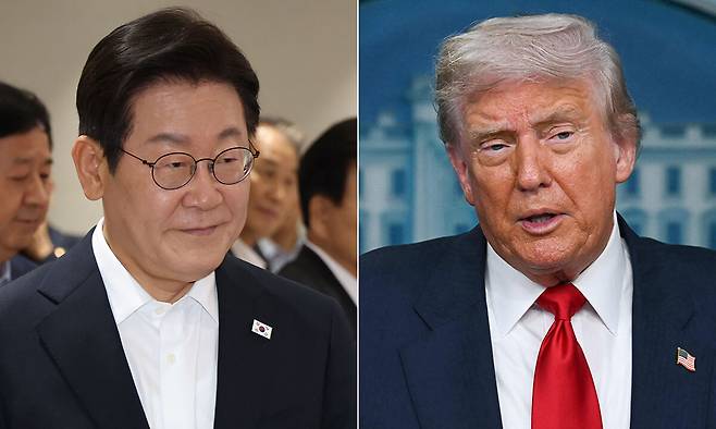 이재명 대통령(왼쪽), 도널드 트럼프 미국 대통령. 대통령실사진기자단·AFP연합뉴스