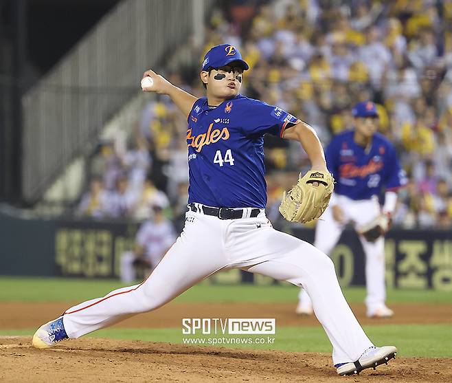 ▲ 김서현은 지난 주 4경기에서 평균자책점&nbsp; 27.00의 충격적인 부진으로 우려를 샀다 ⓒ곽혜미 기자