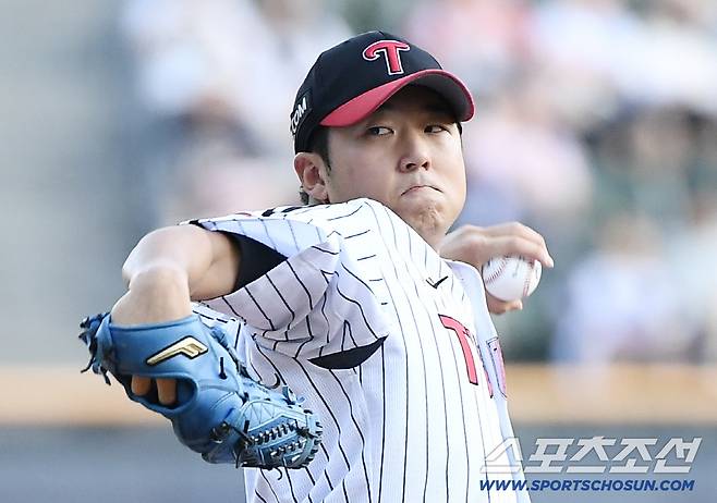 7일 서울 잠실구장에서 열린 두산-LG전. LG 선발투수로 마운드에 오른 송승기. 잠실=정재근 기자 cjg@sportschosun.com/2025.8.7/