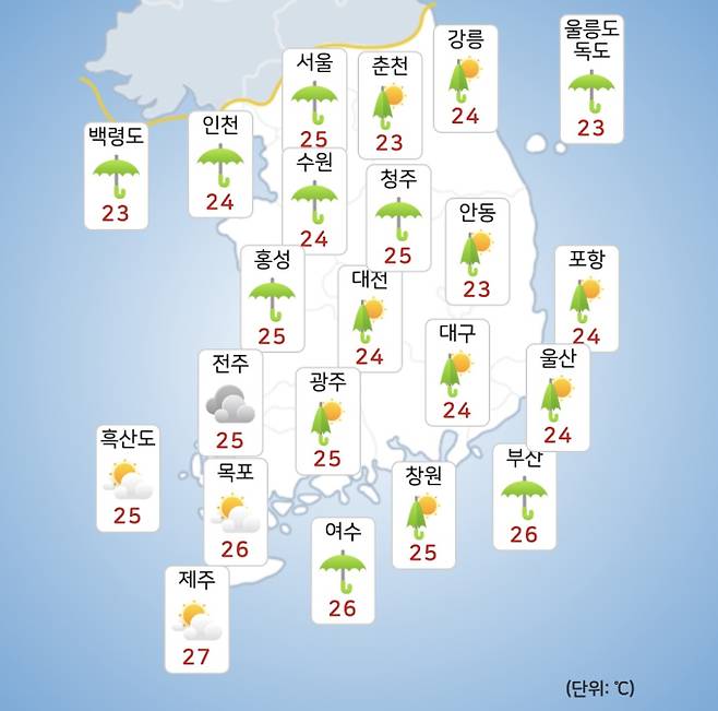 ⓒ기상청: 오늘(13일) 오전 날씨