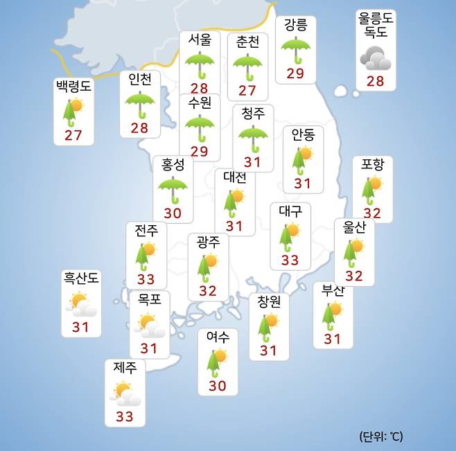 ⓒ기상청: 오늘(13일) 오후 날씨