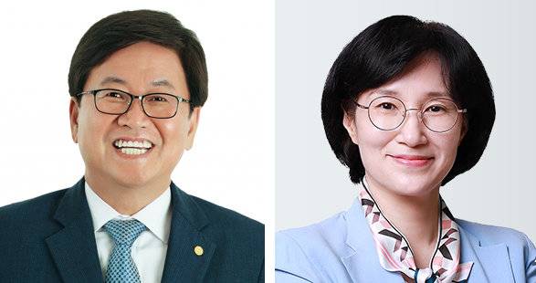 왼쪽부터 교육부 최교진, 여가부 원민경 장관 후보자