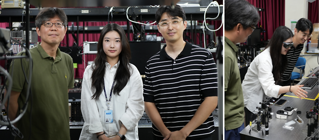 (사진 왼쪽부터) 포스텍 노준석 교수, 강현정 포스텍 연구원, 삼성리서치 윤정근 연구원