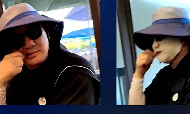 지난 10일 통일교 소유 골프장에서 포착된 권성동 국민의힘 의원. 뉴탐사 유튜브 갈무리