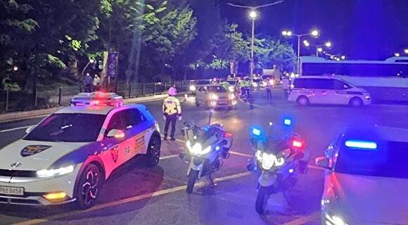 폭주족 단속 현장 자료사진 [사진=대전경찰]