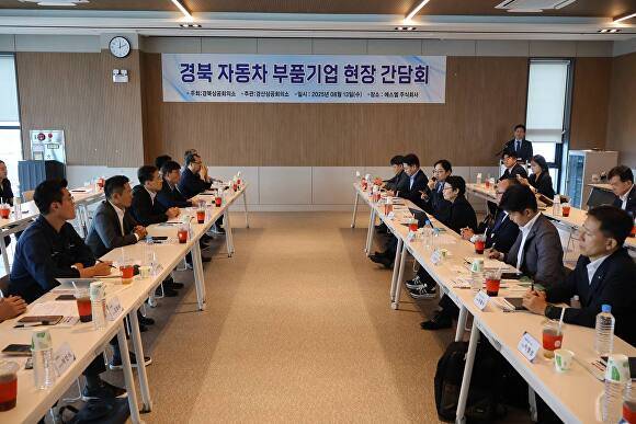경북자동차 부품기업 현장 간담회에서 조지연 의원이 발언하고 있다 [사진=조지연 의원실]