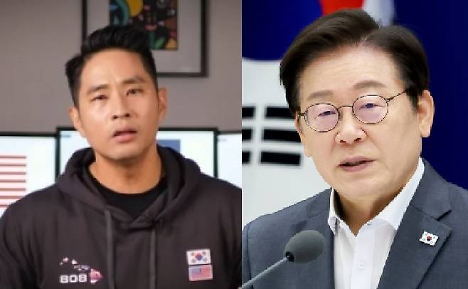 이재명 대통령(사진 오른쪽)과 유승준./사진=뉴시스, 스티브 유 유튜브 채널 화면캡쳐