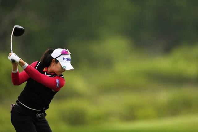 티샷을 하고 있는 김아림. 사진 제공=AP연합뉴스