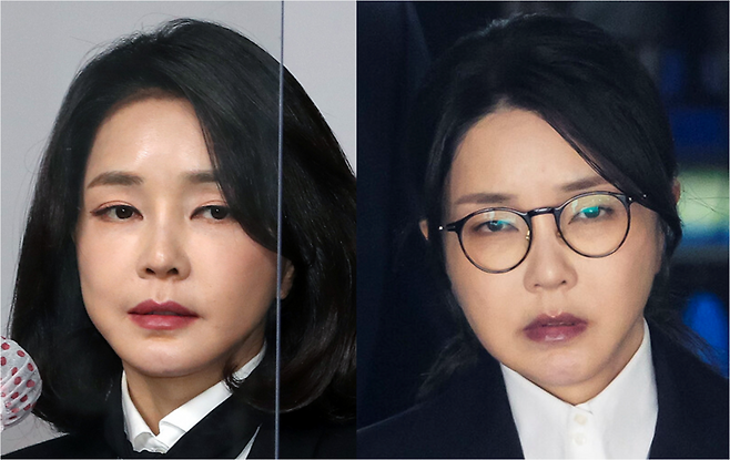 2021년 12월26일 대국민사과 기자회견을 한 김건희 여사(사진 왼쪽)와 2025년 8월12일 오후 서울 서초구 서울중앙지법에서 열린 구속 전 피의자 심문(영장실질심사)을 마치고 법원을 나서고 있는 김건희 여사 ⓒ연합뉴스