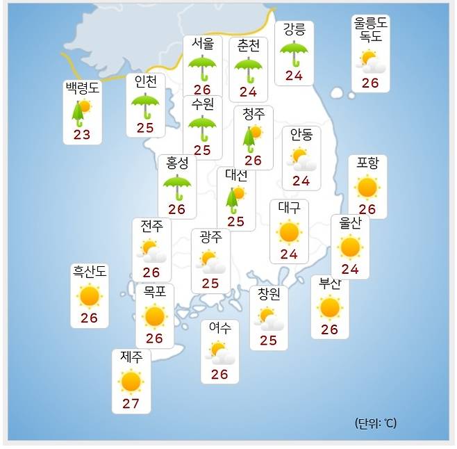 기상청= 오늘 오전 날씨