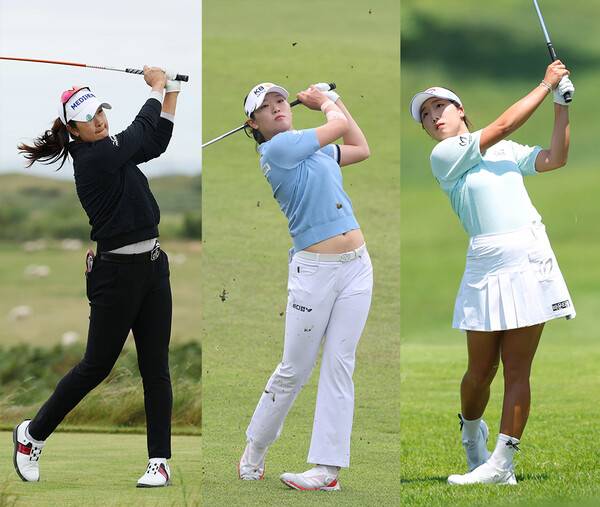 김아림, 안나린, 박지영, 이예원, 박현경, 방신실, 노승희, 황유민, 고지우, 이가영, 이다연, 배소현, 한진선, 유현조 프로 등이 출전하는 2025년 한국여자프로골프(KLPGA) 투어 메디힐·한국일보 챔피언십. 김아림(사진제공=Richard Heathcote/R&A/R&A via Getty Images), 방신실, 이동은(사진제공=KLPGA) 프로가 1라운드에서 동반 플레이한다.