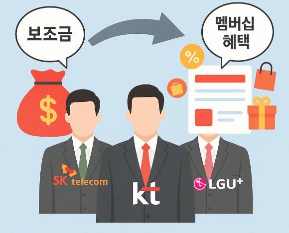 이동통신 3사가 보조금 경쟁 대신 멤버십 혜택 강화에 나서고 있다. [사진=ChatGPT]