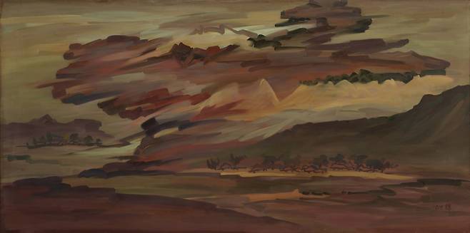 김종휘, 〈향리(鄕里)〉, 1987, 캔버스에 유화 물감, 97×1945cm, 국립현대미술관