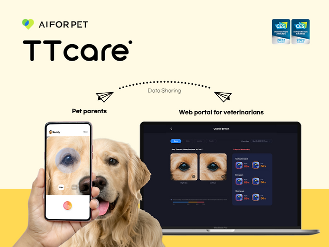 &nbsp;‘에이아이포펫’의 ‘티티케어’ 앱 시연 이미지. 에이아이포펫 제공