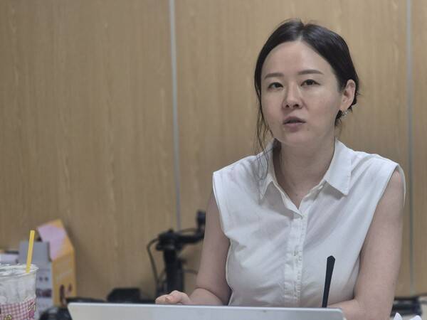 ▲강나연허핑턴포스트코리아 노동조합 위원장. 사진=김예리 기자