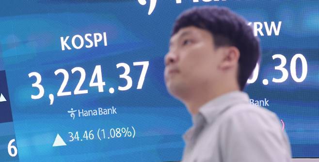 14일 코스피는 하락세를 보이고 있다. 사진은 전날 오후 서울 중구 하나은행 딜링룸 전광판에 코스피 지수가 표시된 모습. /사진=뉴스1