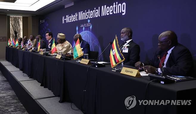 2023년 7월 서울서 열린 K-라이스벨트 농업장관회의 브리핑 [연합뉴스 자료사진. 재판매 및 DB 금지]