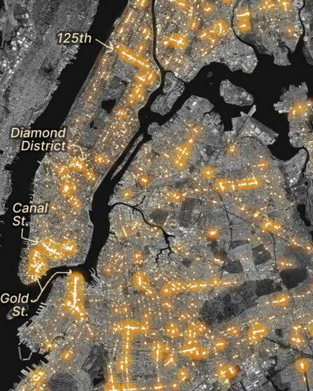 금(GOLD) 단어가 있는 지역을 표시한 지도.