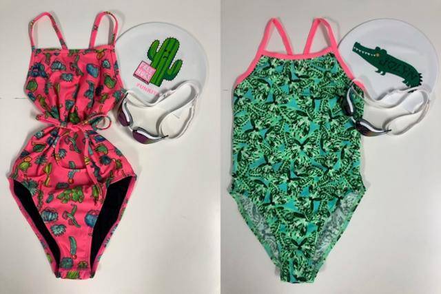 매일 수영을 하는 남궁보영씨의 '수영 코디'. 수영복 색감, 패턴과 어울리는 수영모와 수경을 고르는 일은 수영의 또 다른 즐거움이다. 남궁보영 제공