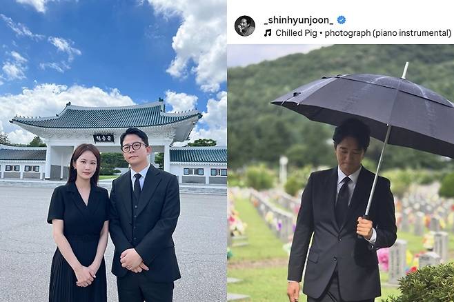 왼쪽부터 김지민-김준호 부부, 배우 신현준. 각 인스타그램