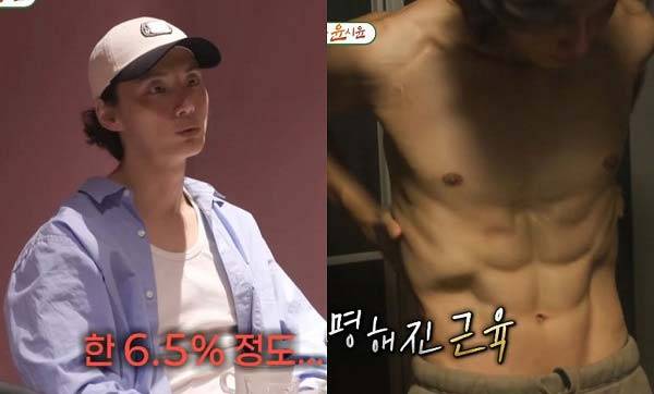 작품을 위해 체지방을 6%대까지 빼고 식스팩을 만든 윤시윤. [사진=SBS]