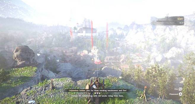 적들에게 대포를 발사하는 클리프