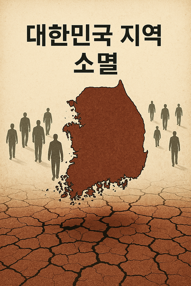 인공지능(AI)로 표현한 대한민국 지역 소멸 / 그림=챗GPT