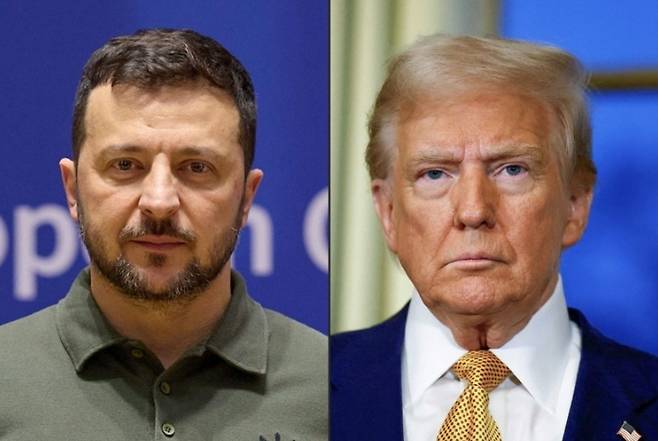 볼로디미르 젤렌스키(왼쪽) 우크라이나 대통령과 도널드 트럼프 미국 대통령. [AFP]