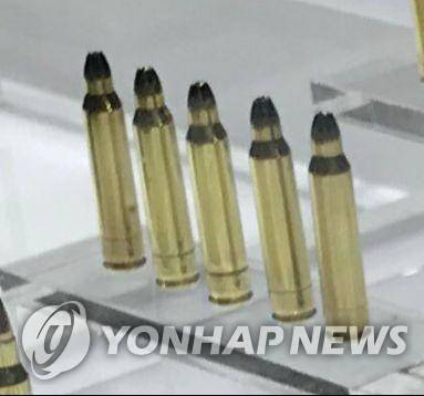 5.56mm 공포탄  2020년 방위산업전에서 공개된 공포탄. [이충원 기자 촬영]