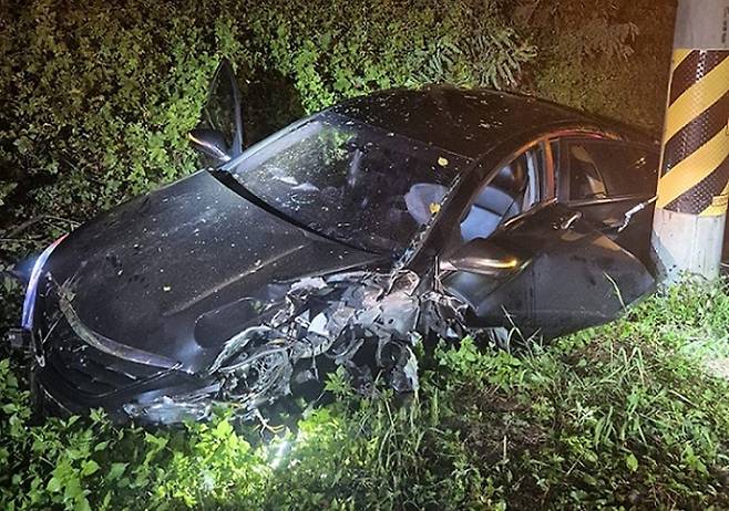 충남 태안군 태안읍 삭선리 교통사고 현장. (태안소방서 제공)