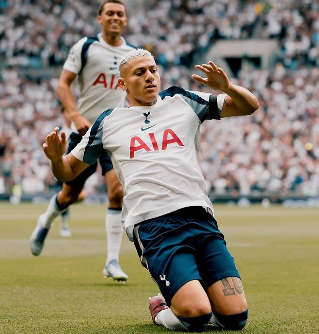 2025-2026시즌 프리미어리그 1R, 토트넘vs번리전 선취골을 터트린 히샬리송. 게티이미지