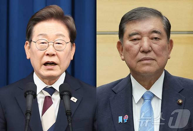 이재명 대통령, 이시바 시게루 일본 충리.ⓒ News1 양혜림 디자이너