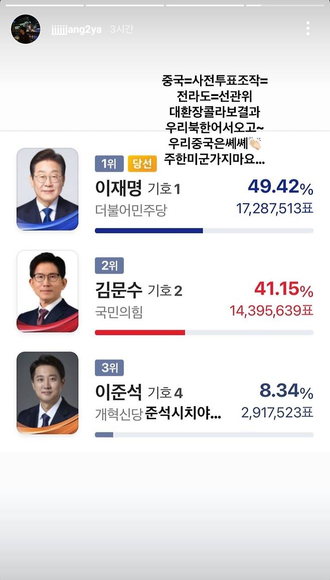 장채환이 자신의 SNS에 올린 극우 성향 게시물./장채환 인스타그램 캡처