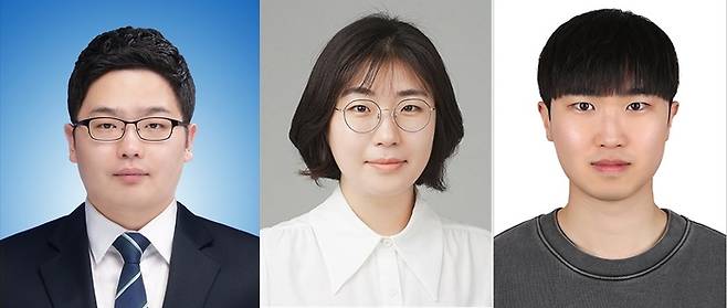 왼쪽부터 이지훈 경북대 교수, 이현정 유니스트 교수, 배진규 박사과정생