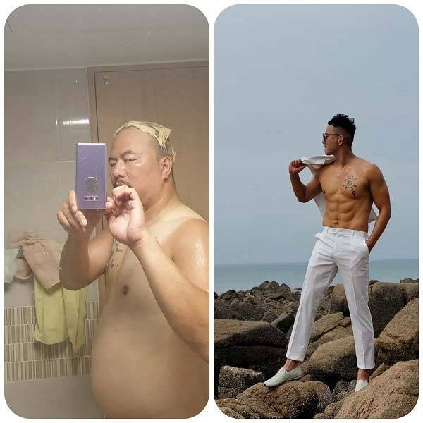 표중희(44)씨의 다이어트 전(왼쪽)과 후(오른쪽)./사진=표중희씨 제공