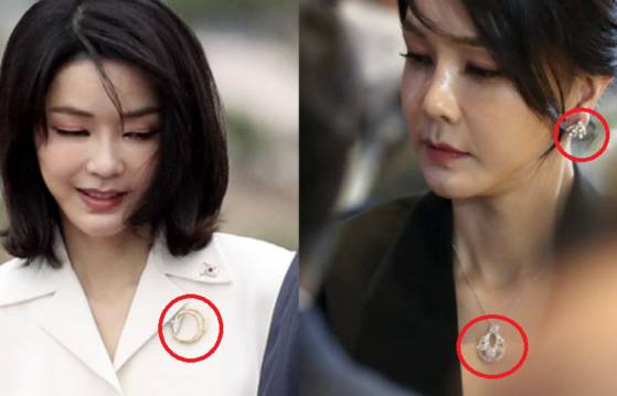 김건희 특검팀은 김건희 여사가 2022년 나토 정상회의 순방 때 착용한 목걸이, 귀걸이, 브로치 등이 서희건설의 뇌물로 의심하고 있다. 뉴시스