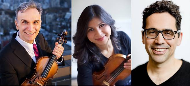 (From left) Gil Shaham, Adele Anthony and Avner Dorman (DoNice)