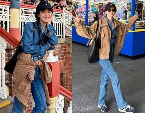 배우 정려원이 호주 퀸즐랜드에서 근황을 전하며 세련된 청청 패션을 뽐냈다. 사진=정려원 SNS