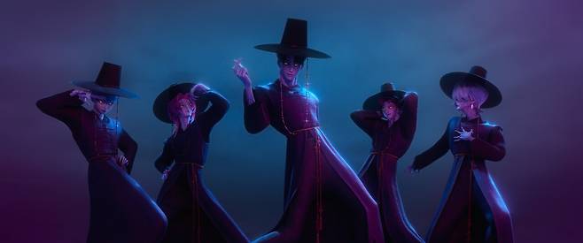 보이 그룹 사자보이즈는 저승사자에서 착안해 만든 캐릭터다. ⓒ넷플릭스 제공