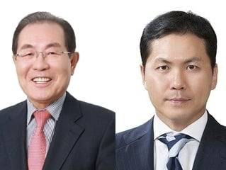 콜마그룹 창업주인 윤동한 회장(왼쪽), 그의 아들인 윤상현 콜마홀딩스 부회장. /한국콜마 제공