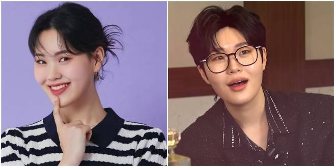 희극인 엄지윤과 엄지윤의 부캐 ‘엄지훈’. 엄지윤 인스타그램·유튜브 갈무리